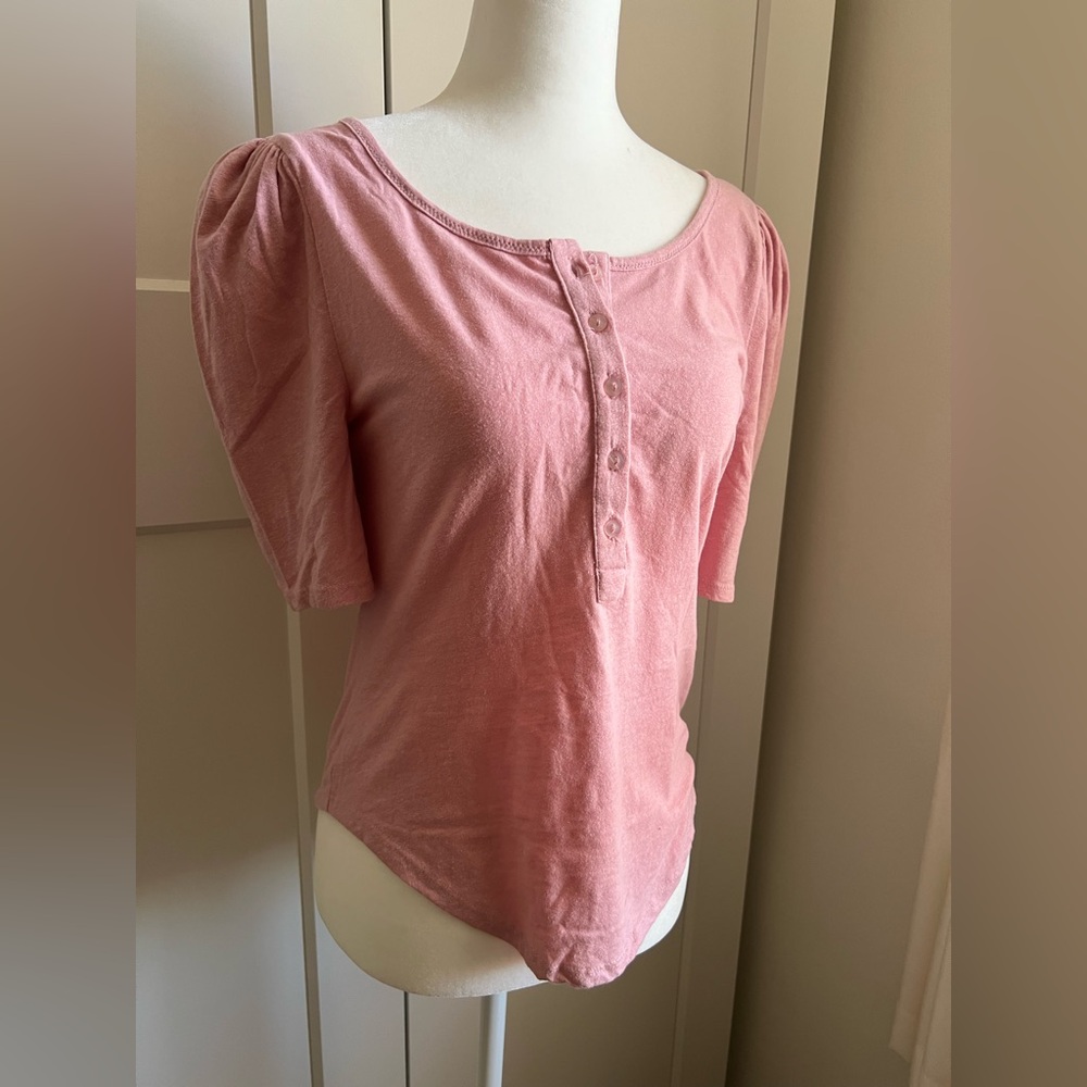 Pilcro Blush Pink Henley Top - S